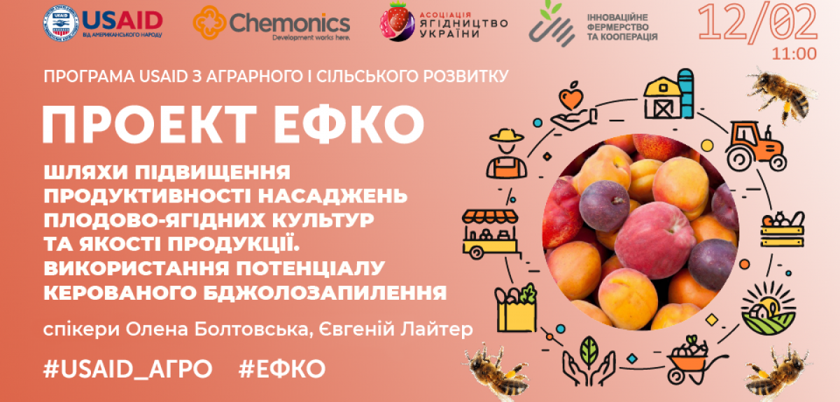 Проєкт #ЕФКО: відбувся тренінг «Шляхи підвищення продуктивності насаджень плодово-ягідних культур та якості продукції. Використання потенціалу керованого бджолозапилення»